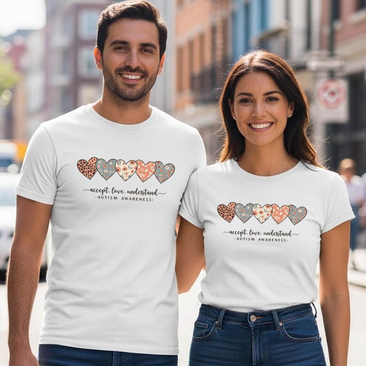 Leopard & Floral Hearts (Accept Love Understand Autism Awareness)