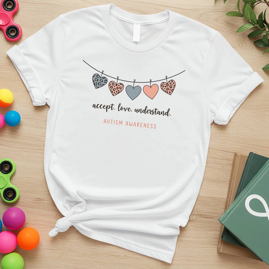 Hanging Patterned Hearts (Accept Love Understand Autism Awareness)