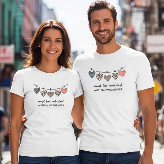 Neutral & Animal Print Hearts (Accept Love Understand Autism Awareness)