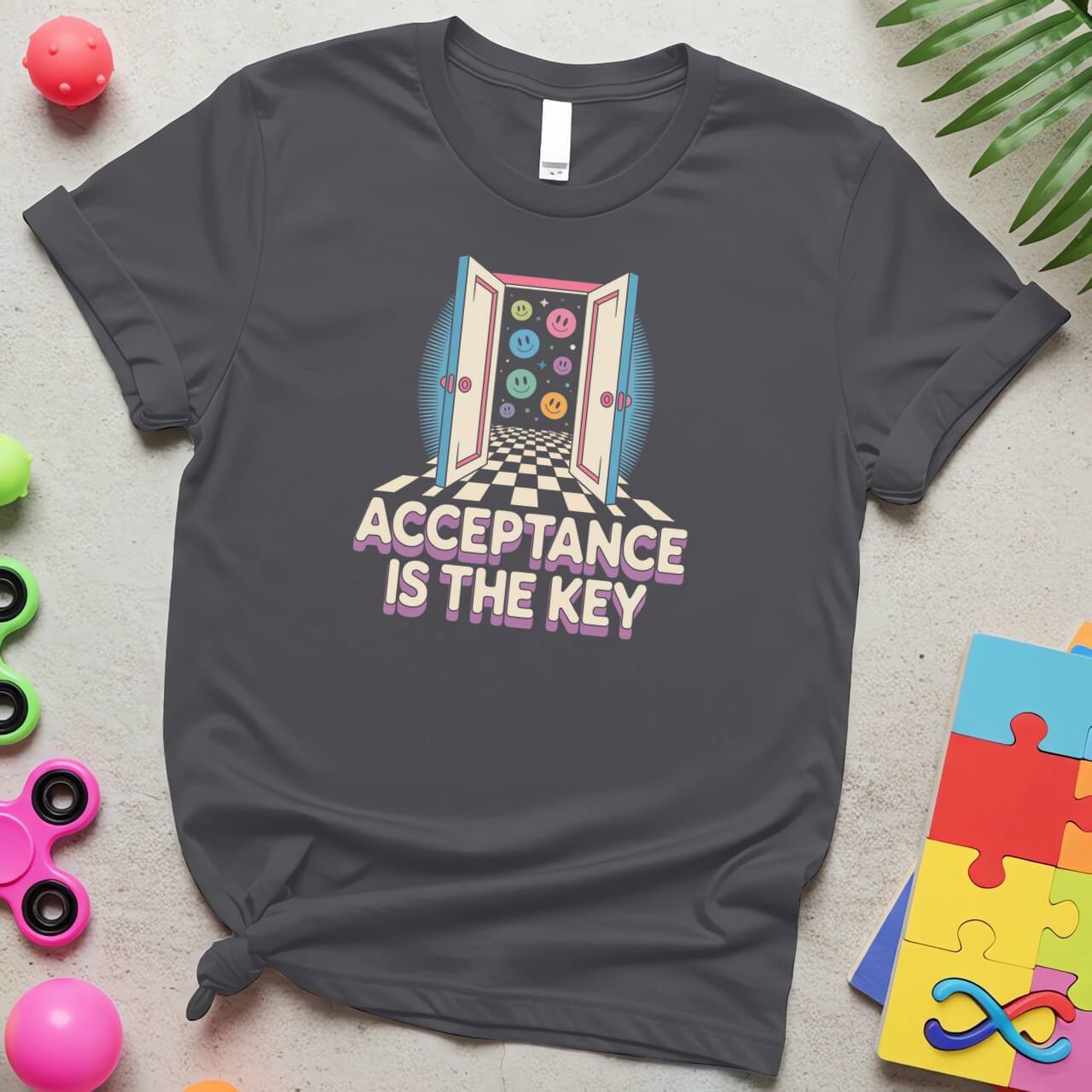Acceptance Is the Key Autism Awareness Open Doorway Design