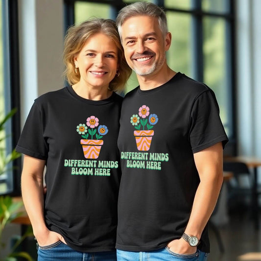 Different Minds Bloom Here Autism Awareness Flower Pot Design