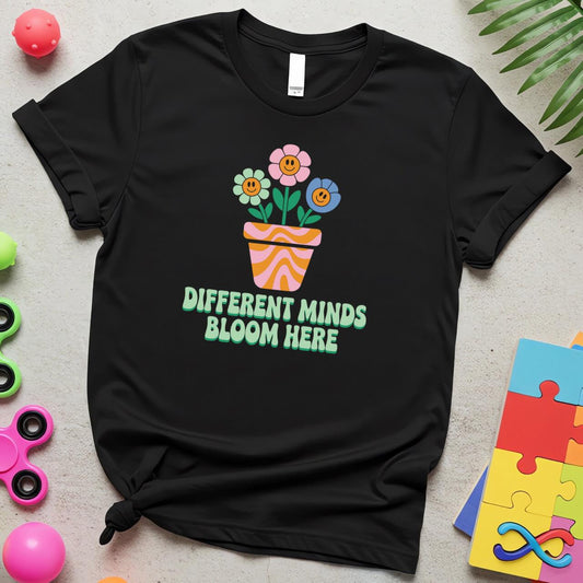 Different Minds Bloom Here Autism Awareness Flower Pot Design