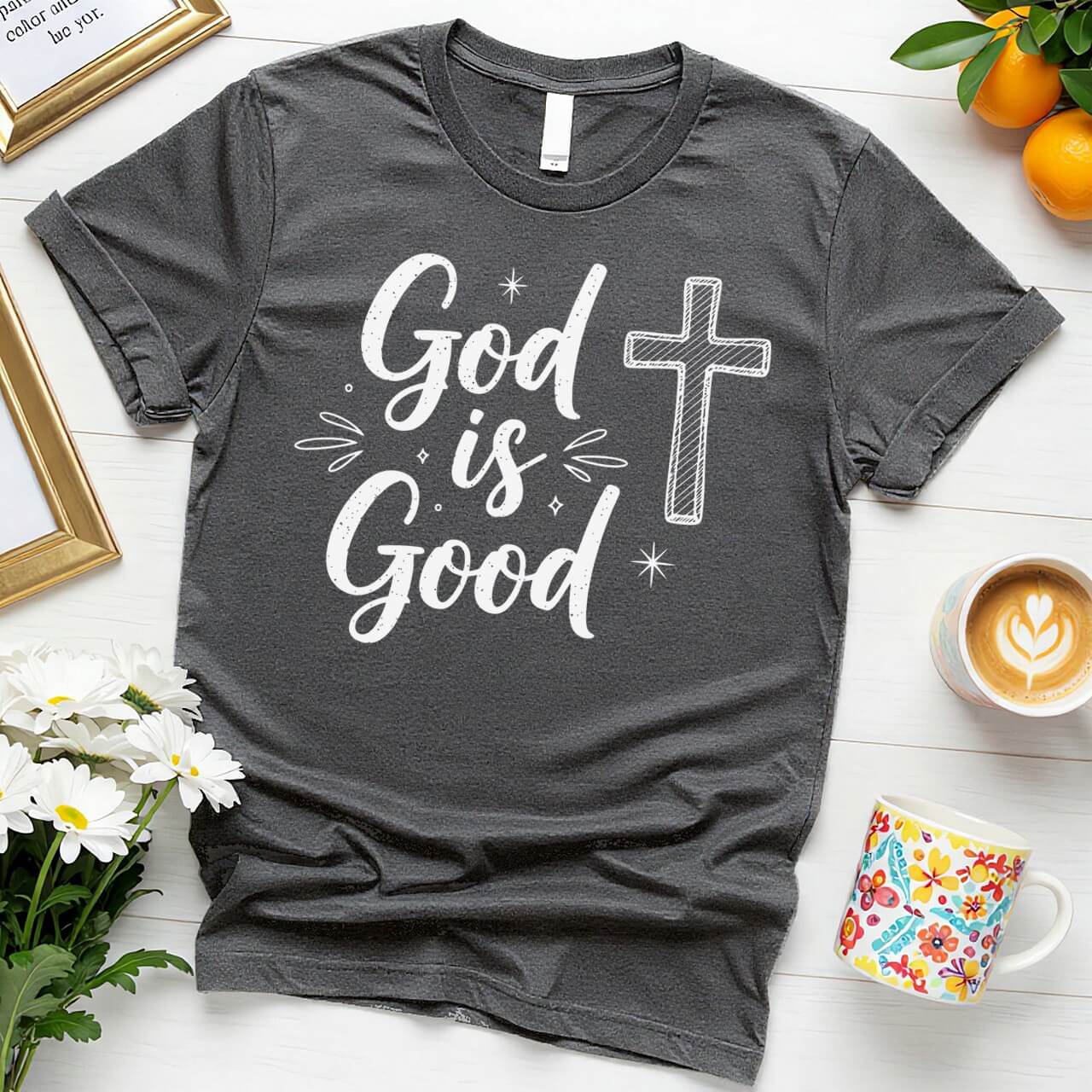 Chalk Style Graphic (God is Good Modern Script Design)