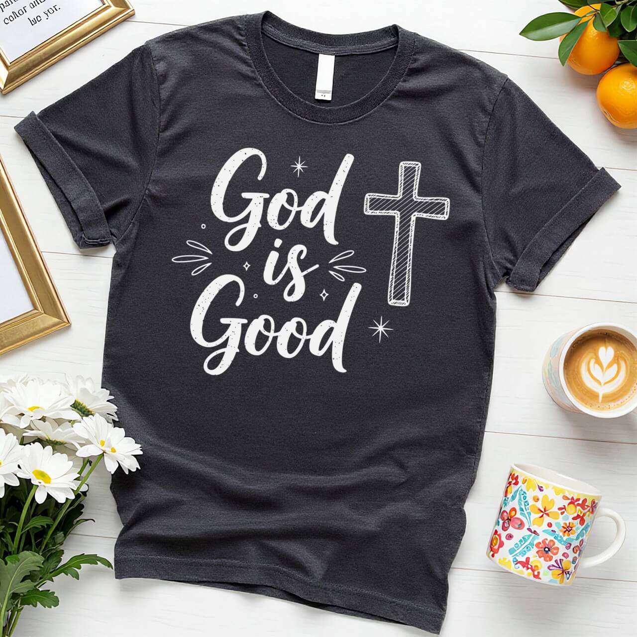 Chalk Style Graphic (God is Good Modern Script Design)