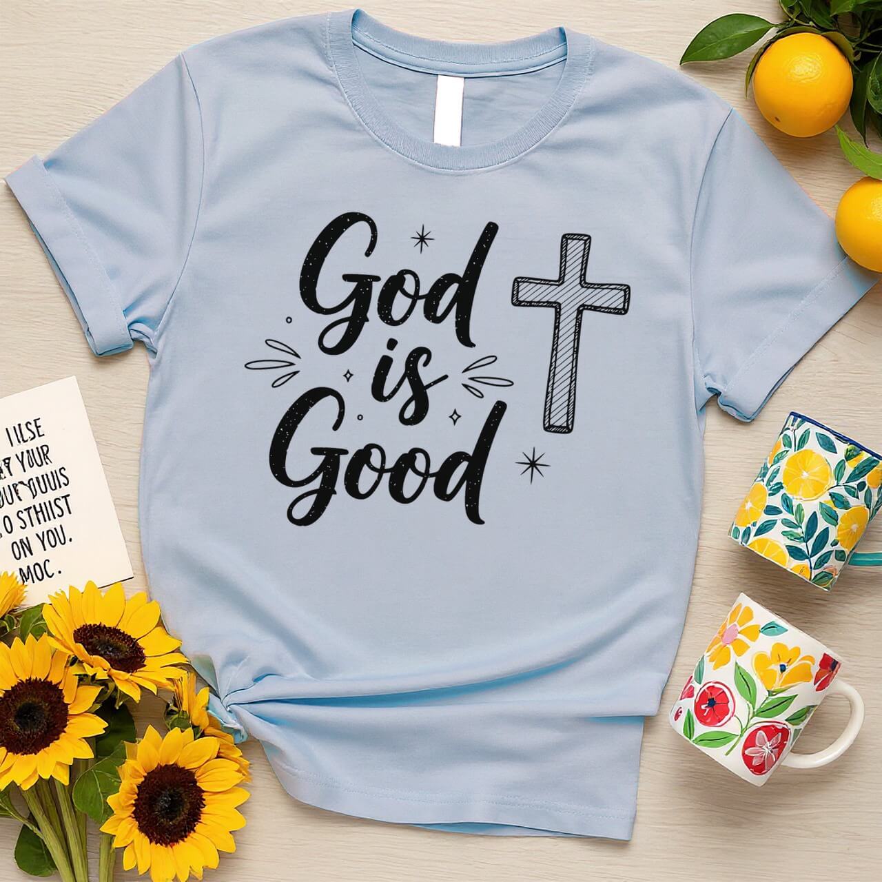 Chalk Style Graphic (God is Good Modern Script Design)