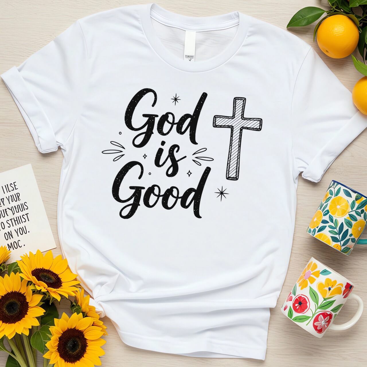 Chalk Style Graphic (God is Good Modern Script Design)