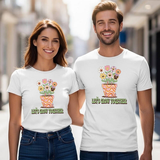 Let’s Grow Together Autism Acceptance Smiley Flower Design
