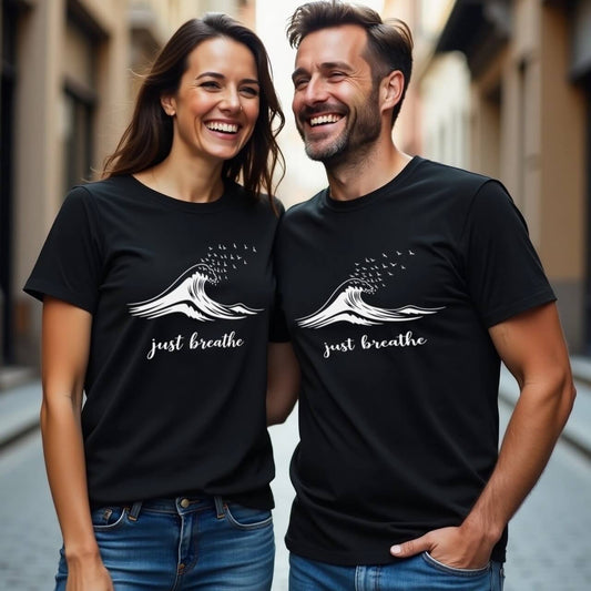 Just Breathe Wave Design (Mindful Positivity Graphic)
