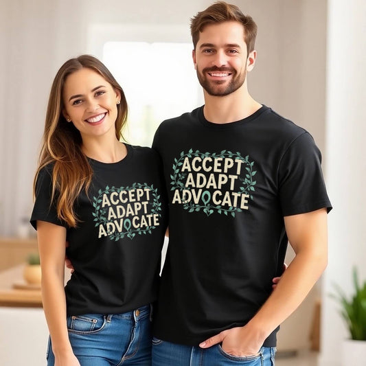 Accept Adapt Advocate Autism Awareness Leaf Frame Design