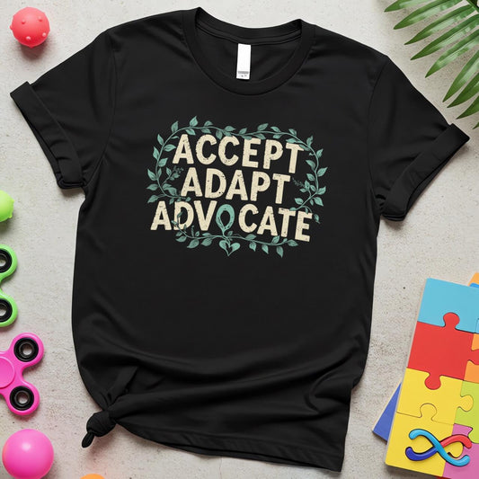 Accept Adapt Advocate Autism Awareness Leaf Frame Design