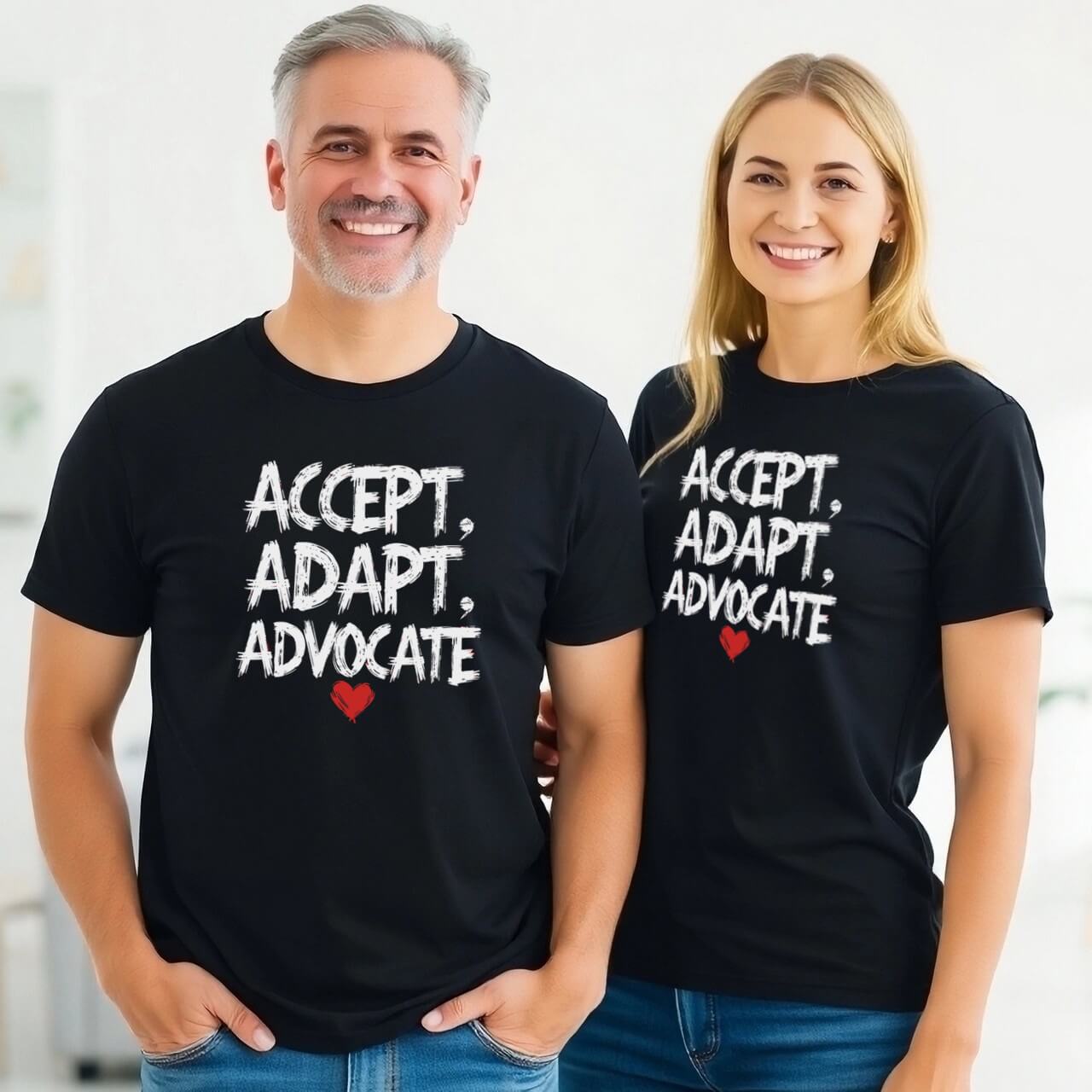 Accept Adapt Advocate Autism Awareness Brush Text Design