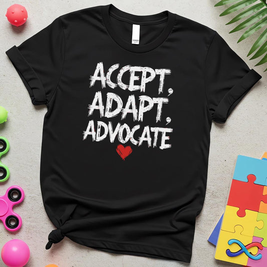 Accept Adapt Advocate Autism Awareness Brush Text Design