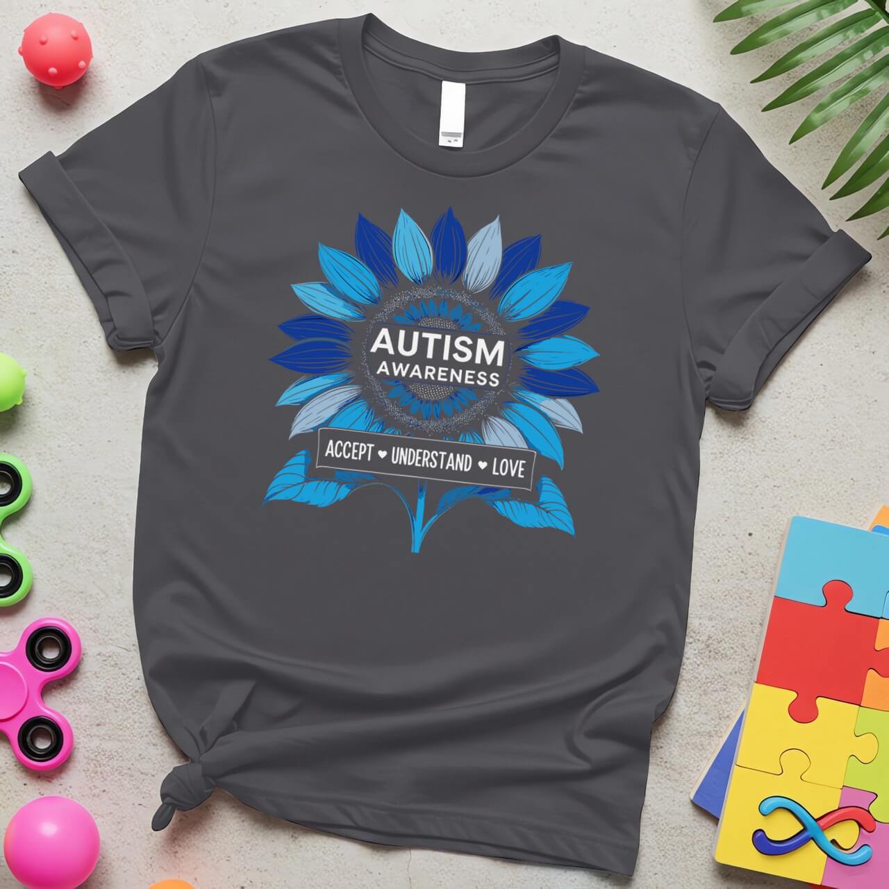 Blue Flower Autism Awareness Accept Understand Love