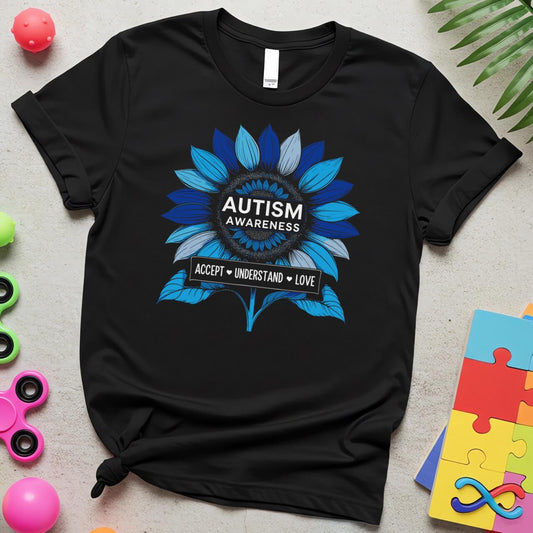 Blue Flower Autism Awareness Accept Understand Love