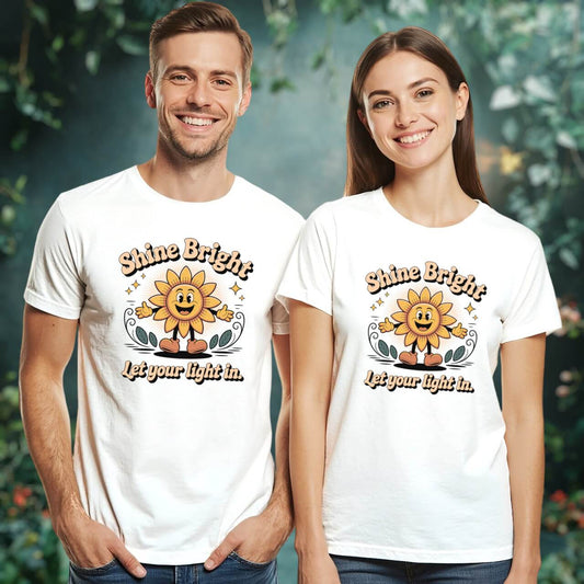 Retro Sunflower Cartoon (Shine Bright Let Your Light In)