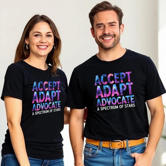 Accept Adapt Advocate Spectrum of Stars Autism Awareness