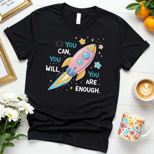 Rocket Illustration Design (You Can You Will You Are Enough)