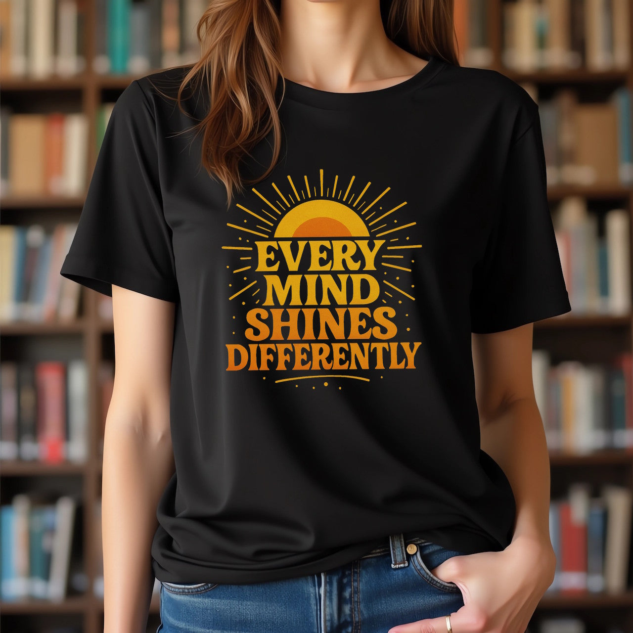 Sunburst Every Mind Shines Differently (Inspirational Mental Health Graphic)