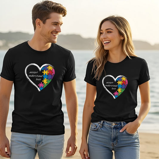Accept Understand Love (Puzzle Heart for Neurodivergent Pride)