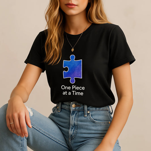 One Piece at a Time (Blue Puzzle Autism Awareness Design)