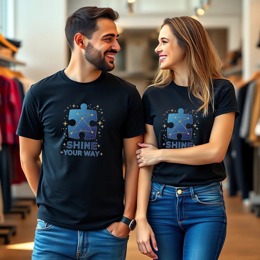 Shine Your Way Autism Support (Starry Puzzle Piece Constellation)