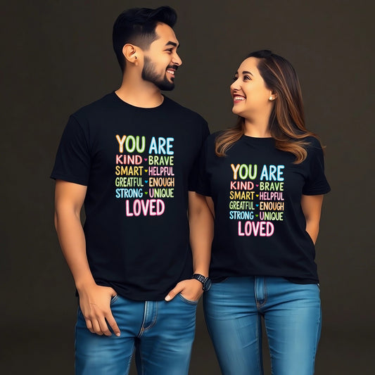 You Are Kind, Brave... Strong... Loved (Positive Affirmation Typography Design)